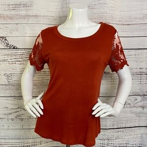 Warm Orange Ross Bought Fall Short Sleeve Shirt